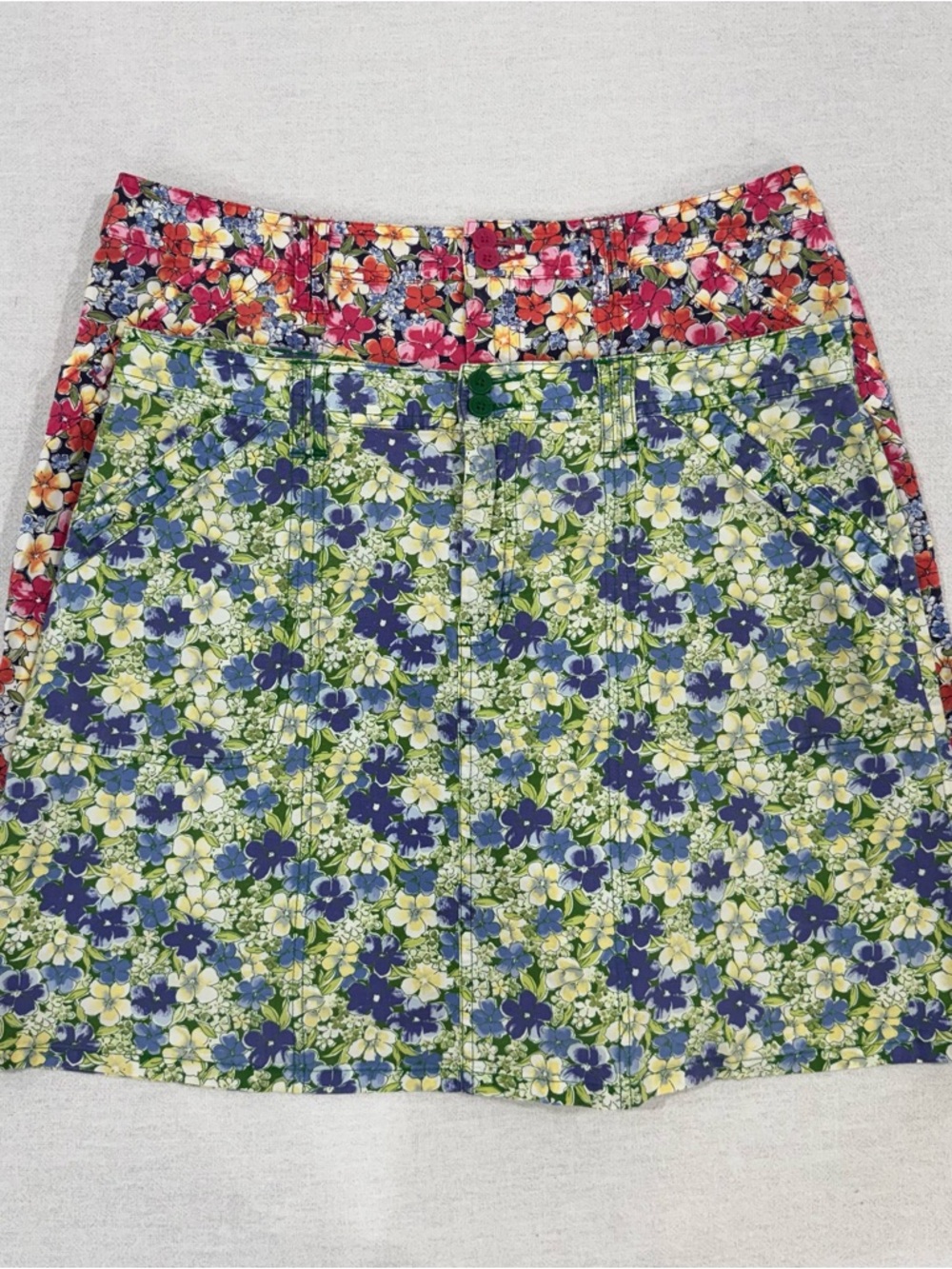 White Stag Stretch Floral A-Line Skirt Womens 14 Lot of 2